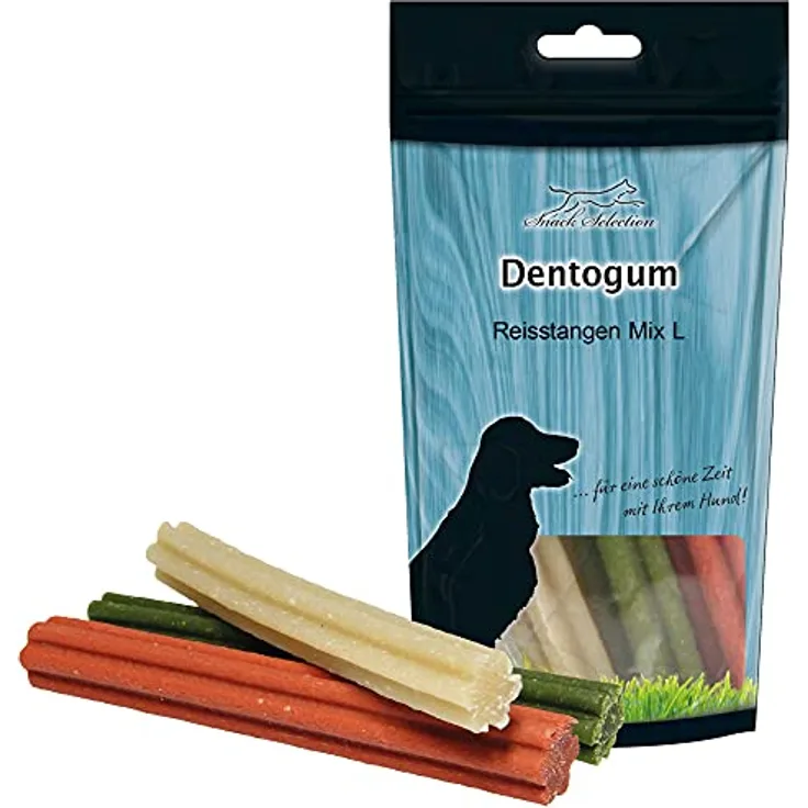 Greenhound Kaustange - Dentogum Reisstangen Mix L - zahnreinigende, zähe Kaustangen auf Reisbasis