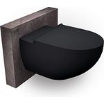 BERNSTEIN Wand-WC schwarz spülrandlos mit Soft-Close-Deckel, Hänge-WC E-9030 in Schwarz matt