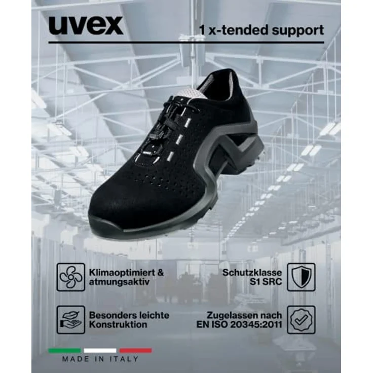 Uvex Safety, Sicherheitsschuhe 1 x-tended support (S1, 48), ergonomische Konstruktion für optimalen Komfort und Schutz – Bild 6