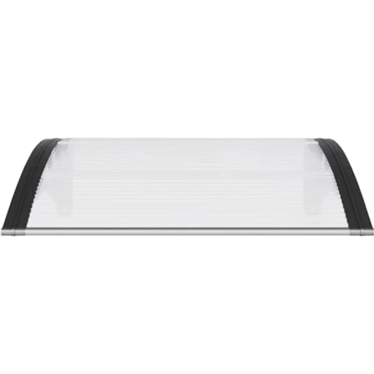 vidaXL Markise Türvordach Schwarz und Transparent 100x75 cm Polycarbonat (1-St) - Wetterfest, stabiler Rahmen, einfache Montage - Preisvergleich – Bild 6