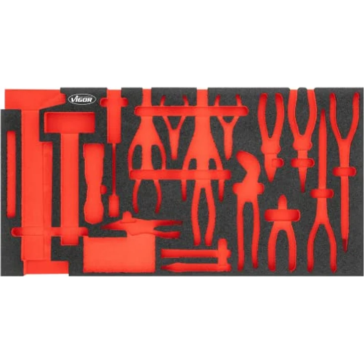 VIGOR Weichschaum-Einlage, leer, XL (750 x 393 x 35 mm), resistent gegen Öle und Fette, unbestückt – Bild 2