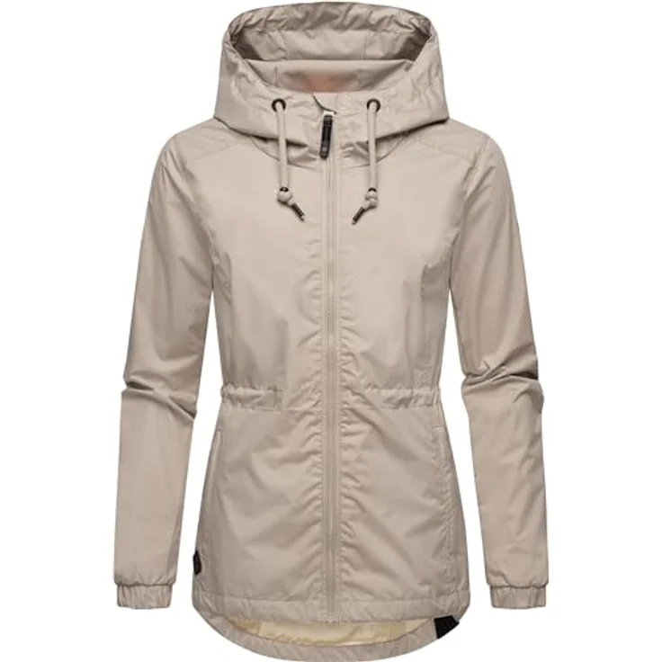 Ragwear Danka, Damen Übergangsjacke, wasserfest mit gefütterter Kapuze, beige, Größe M – Bild 4