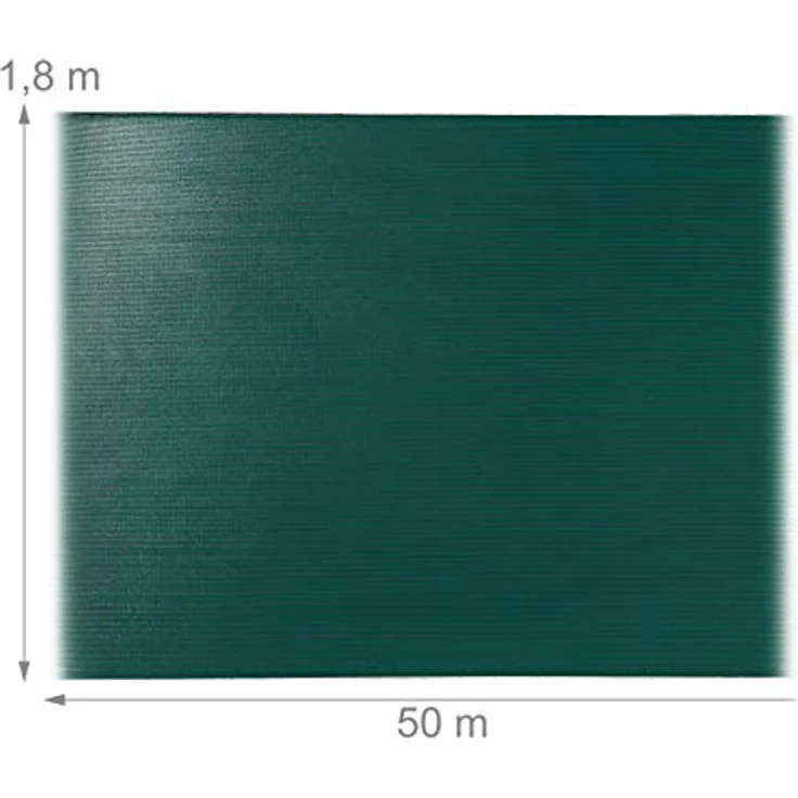 Relaxdays Zaunblende, Sichtschutz für Zaun & Balkongeländer, HDPE Gewebe, UV-stabilisiert, wetterfest, 1,8 x 50 m, grün – Bild 4