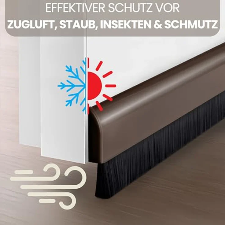 Türleiste mit Bürste braun, Aluminium – Bild 3