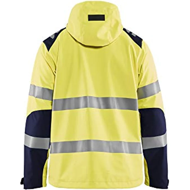 BLÅKLÄDER Warnschutz-Softshelljacke für Herren, Größe 3XL, Gelb/Marineblau, wasserdicht, winddicht, atmungsaktiv – Bild 2