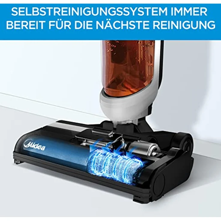 Midea X6 kabelloser Nass-Trocken-Staubsauger, 3-in-1 Smart Staubsauger Wischmopp, Staubsaugen/Wischen/Waschen, 35 Minuten Laufzeit, für Harte Böden - Preisvergleich – Bild 4