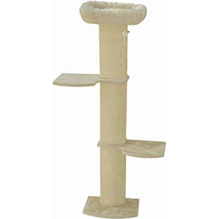 nanook Wandkratzbaum Kratzbaum Stella 186 cm - Wandmontage - beige, mit Katzenbett und Sisalsäulen – Bild 2