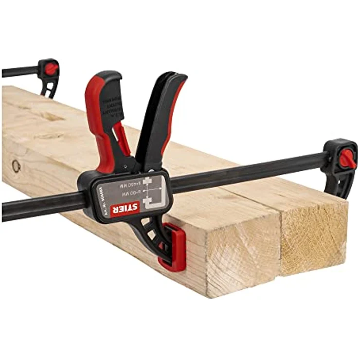 STIER Einhandzwinge, 450 mm Spannweite, 80 mm Ausladung, zum Spannen und Spreizen, mit ergonomisch geformtem Griff – Bild 2