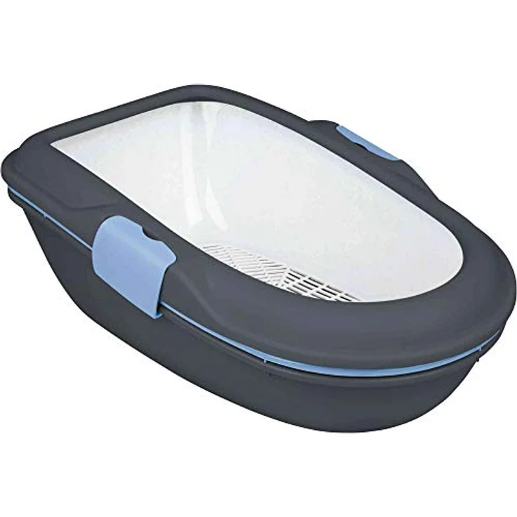 Trixie T40154 40154 Katzentoilette Berto, 39 × 22 × 59 cm, dunkelgrau/pastellblau/granit – Bild 1