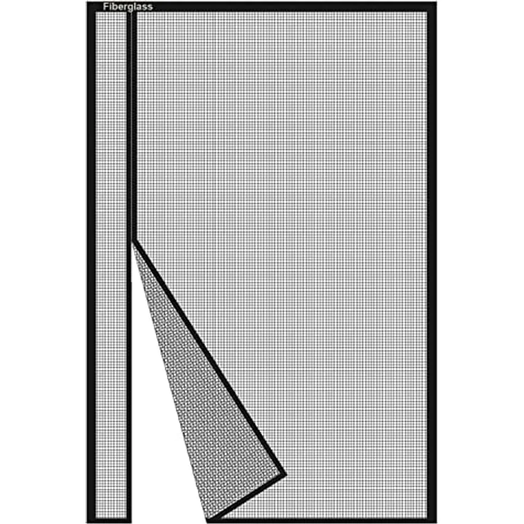 Risareyi Magnet Fliegengitter Tür 180x245cm, Seitliche Öffnung ohne Bohren, Fiberglas Insektenschutz in Schwarz, mit Klebeband für Terrassentür und Kellertür – Bild 1