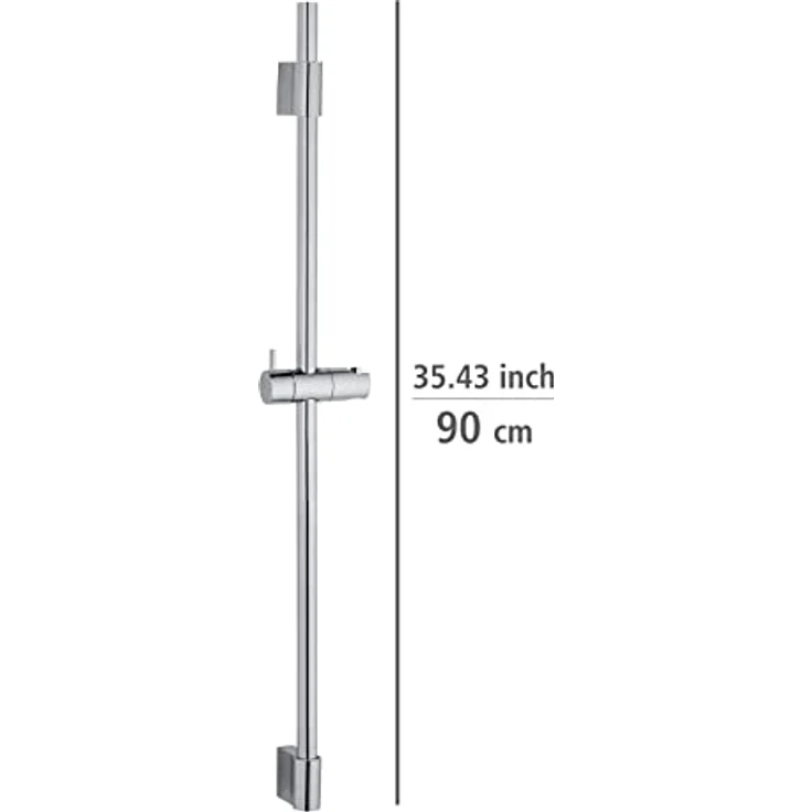 WENKO Duschstange Classic 90 cm, Brausestange mit verstellbarer Halterung für Handbrausen für Dusche oder Badewanne aus hochwertigem, rostfreiem Edelstahl, mit verschiebbarer Wandhalterung, Chrom – Bild 4