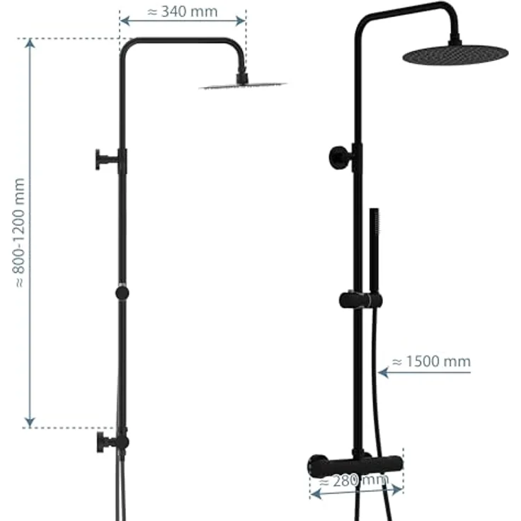 Schütte Brausegarnitur AQUADUCT, Höhe 120 cm, Antikalk, wassersparend - Preisvergleich – Bild 6