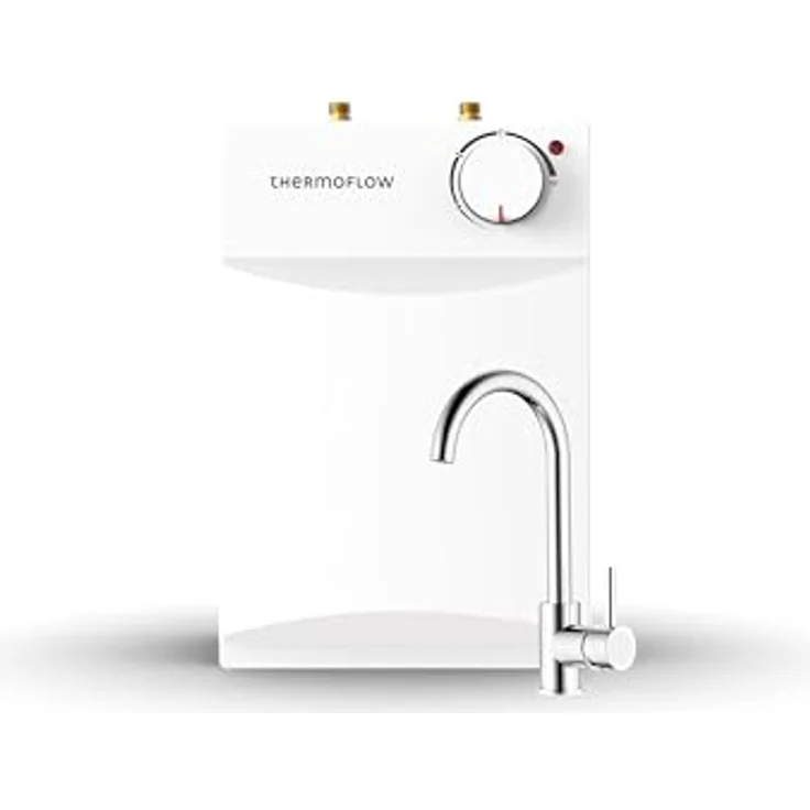 Thermoflow UT 5 Ovalis Untertischspeicher, 5 l Warmwasserboiler mit Niederdruckarmatur, G 3/8" Anschluss, 35-75 °C, Erwärmung auf 65 °C in 10 min, energieeffizient – Bild 2