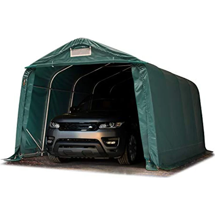 TOOLPORT Garagenzelt Carport 3,3 x 4,8 m, mobile Garage mit PRIMEtex 2300 PVC Plane, dunkelgrün, wasserdicht und rostfreie Stahlkonstruktion – Bild 1