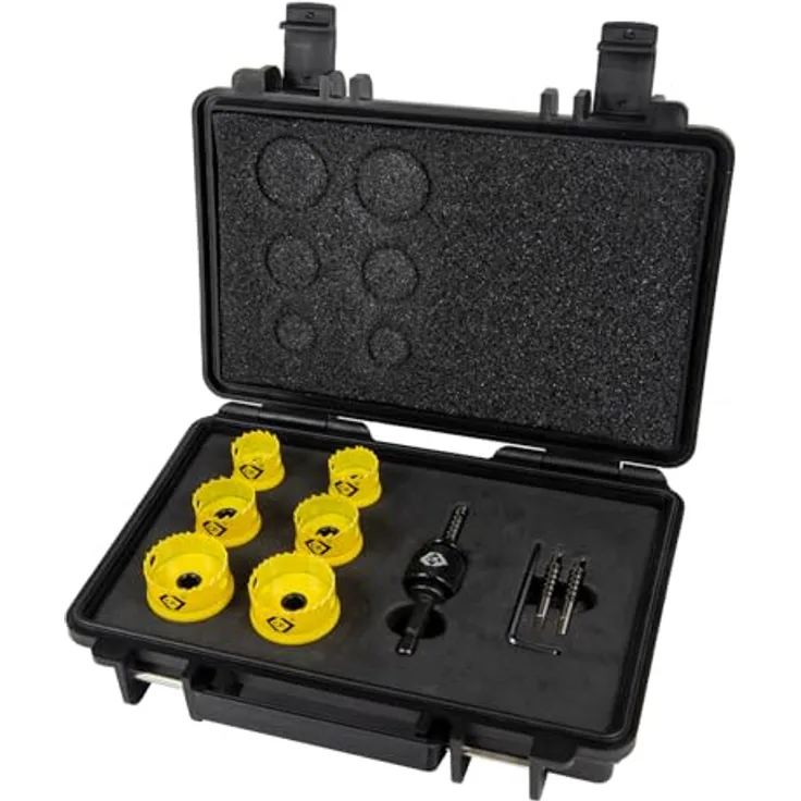 C.K Vorteck Pro Kobalt Stahlblech Lochsägensatz, Schnellwechsel-System mit ¼" Hex-Schnellverschluss, M42-Stahl mit 8 % Kobalt, 6-teilig, verschiedene Größen (20, 25, 32 mm)