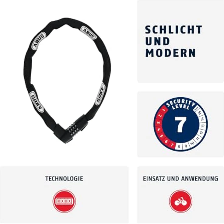 ABUS Kettenschloss 1385/110 black Tresor – Bild 2