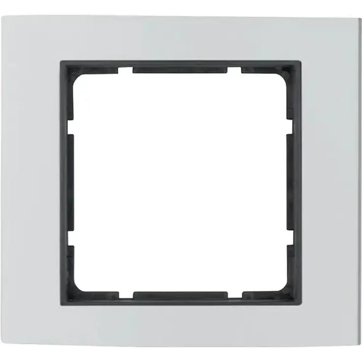 Berker B.3 Abdeckrahmen 10113004, 1-fach Aluminium in Alu/Anthrazit, schlichte Eleganz für vielfältige Anwendungen – Bild 1