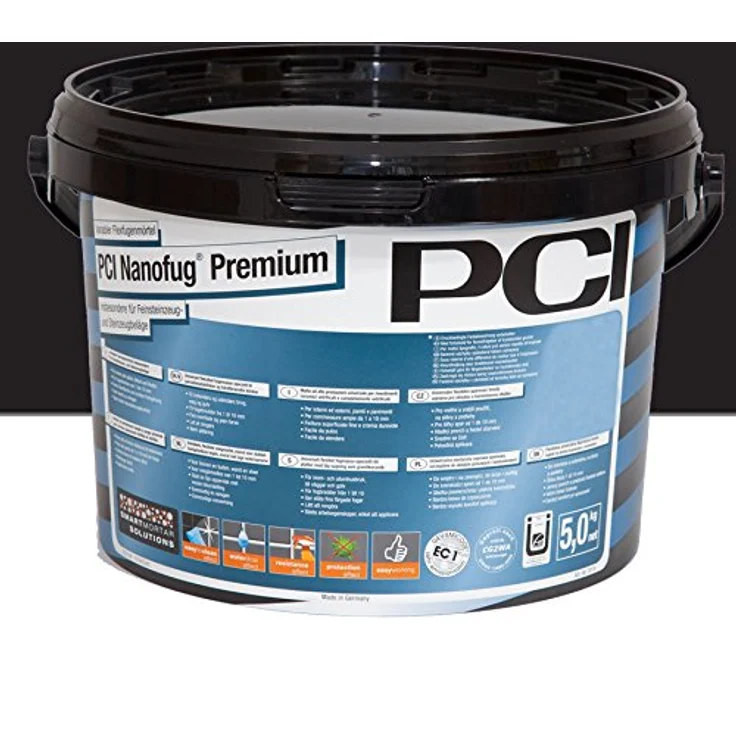 PCI Nanofug® Premium Nr. 40, flexibler Fugenmörtel für Fliesen und Natursteine, schwarz, 5 kg – Bild 1