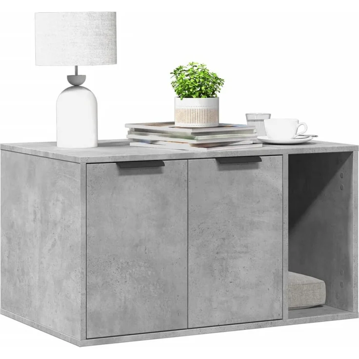 vidaXL Katzentoilette, Katzenklo Betongrau 80x50x45 cm Holzwerkstoff – Bild 1