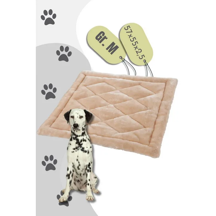 MAELSON Tierbett Soft Bed Deluxe Matte / Einlegematte für Soft Bed - Beige, maschinenwaschbar, rutschfest, hochwertiger Plüsch