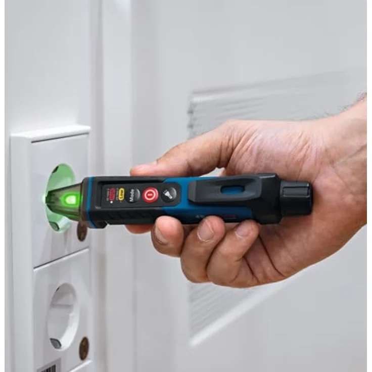 Bosch Professional GVD 1000-17, Hochleistungs-Spannungsprüfer mit IP67 Schutz, 24 V bis 1.000 V AC, rot/orange/grün leuchtende Spitze, Gürtelclip, Taschenlampe – Bild 6