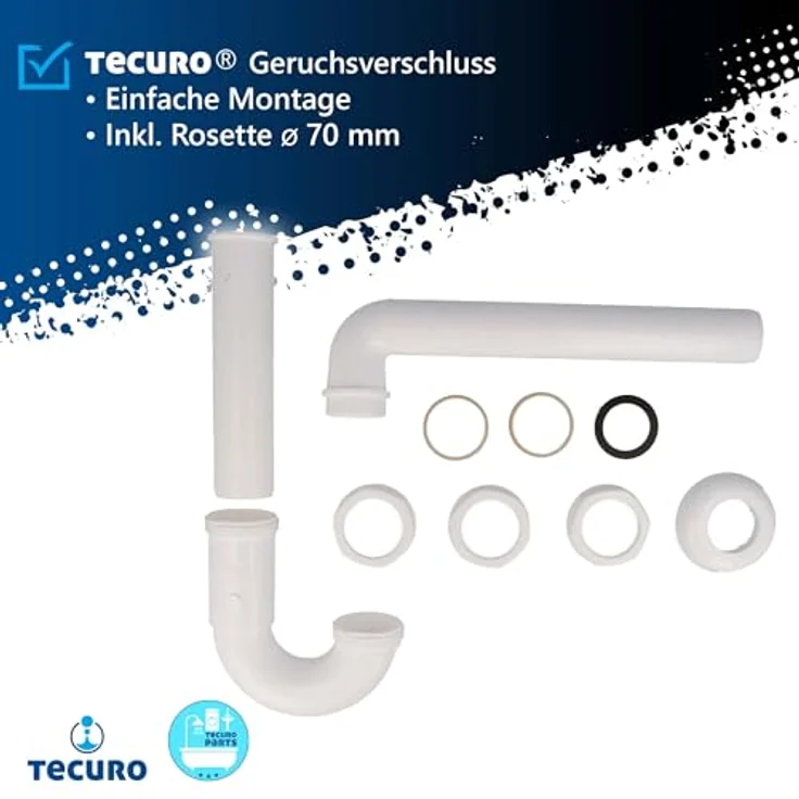 Kunststoff Röhren-Geruchsverschluss für Waschtisch - Tecuro – Bild 4