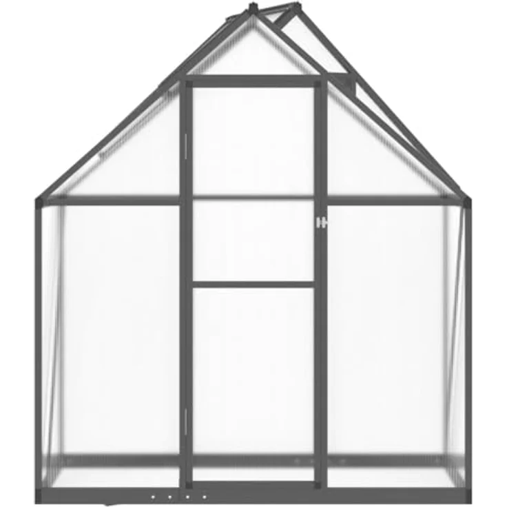 vidaXL Gewächshaus mit Fundamentrahmen Anthrazit 169x58x195 cm Alu, UV-beständige Polycarbonat-Platten, langlebig und wetterfest – Bild 3