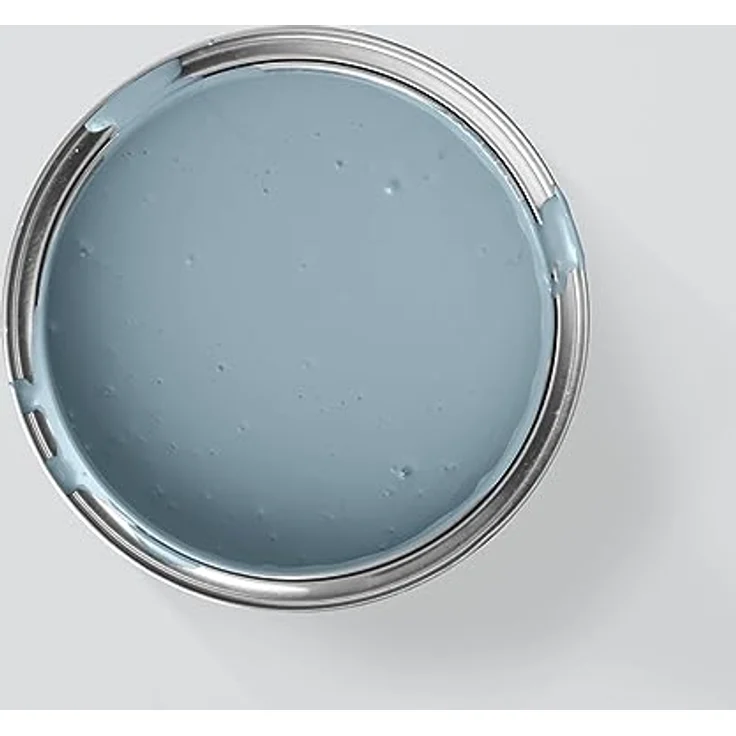 MissPompadour Wandfarbe Die Wertvolle, Blau mit Grau, matte Innenfarbe mit sehr hoher Deckkraft, 2,5 L, geruchsneutral und spritzfrei, wasserbasiert – Bild 2