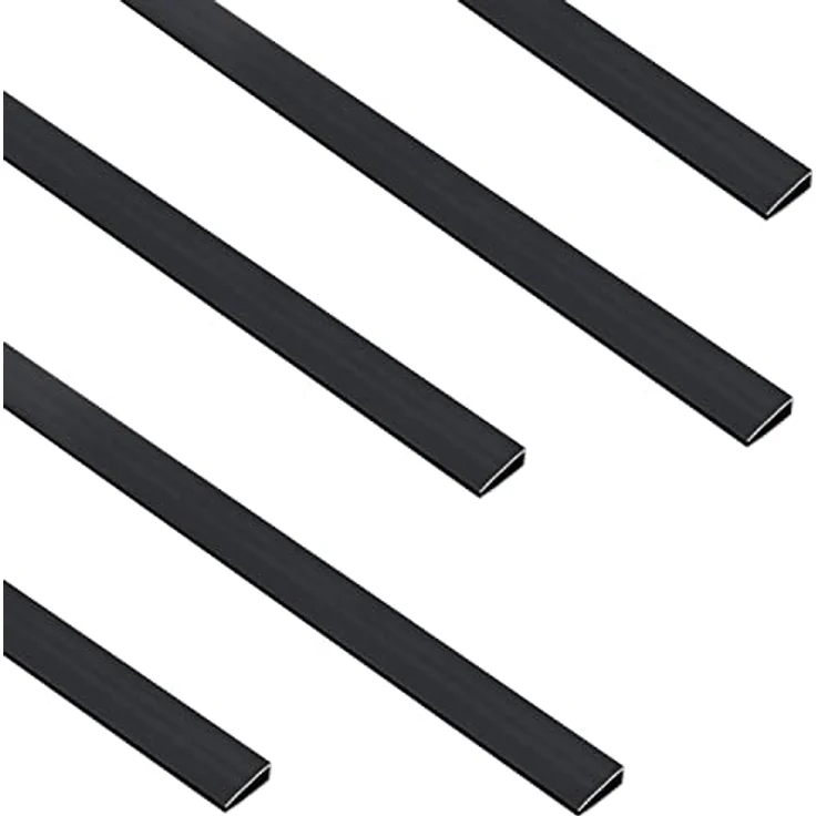 Sekey PVC Zaunschiene Abdeckprofil 5pcs x 1m, Schutzzubehör für PVC Sichtschutzmatte, 1 m/Wurzel, 5er Set, Anthrazit – Bild 1