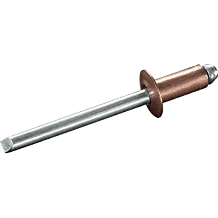 GOEBEL® - 1000 Stück - Flachkopf Blindniete Kupfer Legierung/Stahl 3,2 x 8,0 mm - ISO16582 - Flachkopf Niete - Popniete - STANDARD