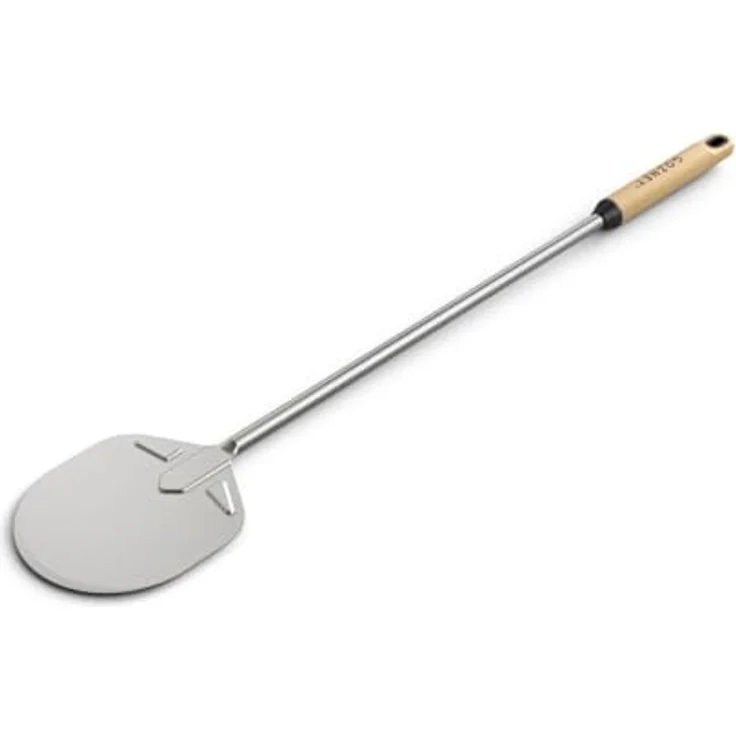 GOZNEY° Utility Pizzaschieber, rostfreier Stahl Wendeheber mit Buchenholzgriff, 152 mm Kopfdurchmesser, 800 mm Stiel – Bild 1