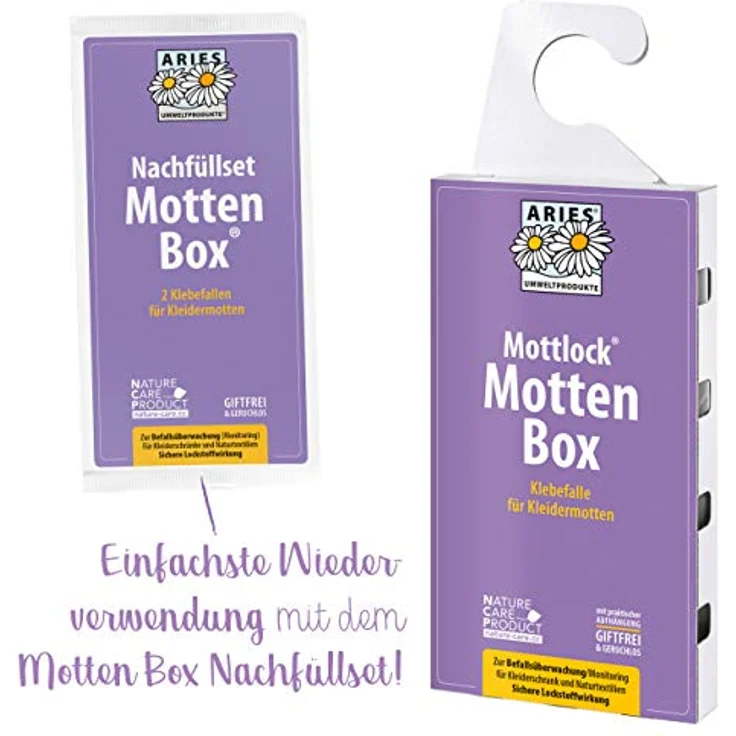 ARIES Mottlock Motten Box – Mottenfalle für Kleidermotten – Klebefalle für Befallsermittlung und nachhaltiger Mottenschutz für den Kleiderschrank – ungiftig und geruchlos – Bild 3
