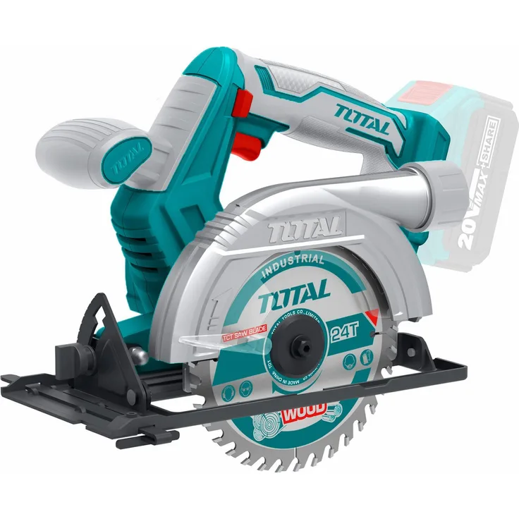 Total, Handkreissäge, Akku-Kreissäge, 140mm, 20V Li-Ion, 2000mAh, Industrie - ohne Akku und Ladegerät