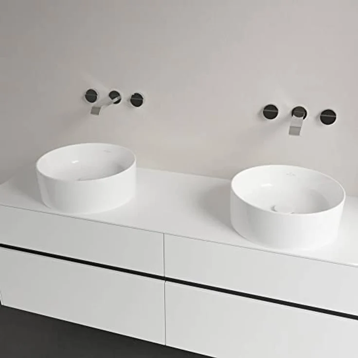 Villeroy & Boch, Waschbecken, V&B Aufsatzwaschtisch COLLARO d= 400mm rund ohne Hahnlochbank in weiß – Bild 3