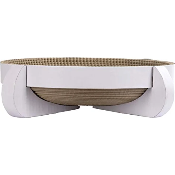 Kerbl Pet Kratzbrett Platinum aus Pappe für Katzen, 100% recycelbar, inkl. Katzenminze, Kratzbrett aus Wellpappe für Schlafen / Spielen / Kratzen – Bild 3