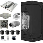 Caluma Foliengewächshaus Growbox Komplett Set - LED Force 320W, 120x120 cm, für 4 Pflanzen, BxTxH: 120 x 120 x 200 cm, 320W LED, Axiallüfter 350m³/h, Aktivkohlefilter 380m³/h, licht- und luftdicht, hochreflektierende Innenbeschichtung