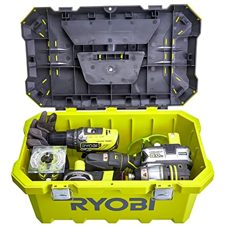 Werkzeugkasten 49 cm - 33 L - RYOBI Werkzeugkoffer Werkzeugkiste mit Metallbefestigungen – Bild 4