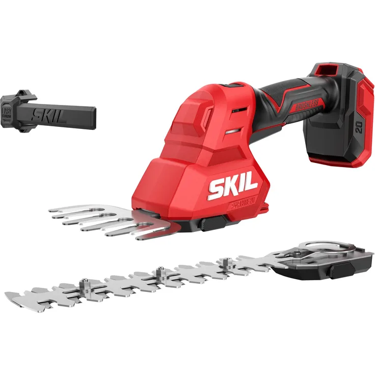 SKIL 0631CA, Akku-Gras- und Strauchschere 2-in-1 mit 20V bürstenlosem Motor, für Hecken/Sträucher bis 15 mm, leichte Bauweise