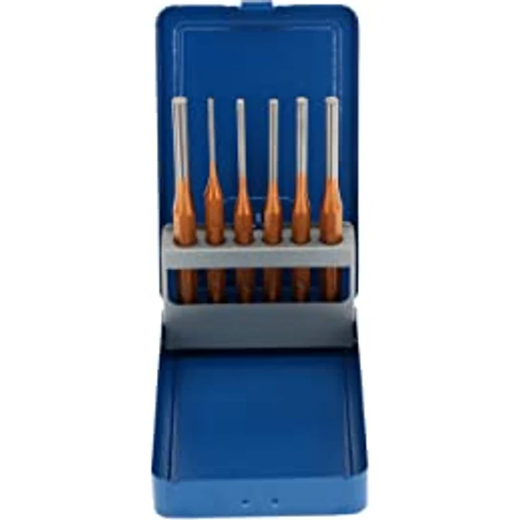 GEDORE Splinttreiber-Satz inkl. Metallklappkassette, 6-teilig, Stahl-Lackierung, Silber-Blau – Bild 2