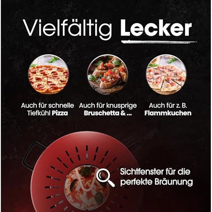 CLATRONIC Pizzaofen PM 3787, Pizzaofen 350°C für Steinofen Pizza, mit echtem Pizzastein – Bild 5