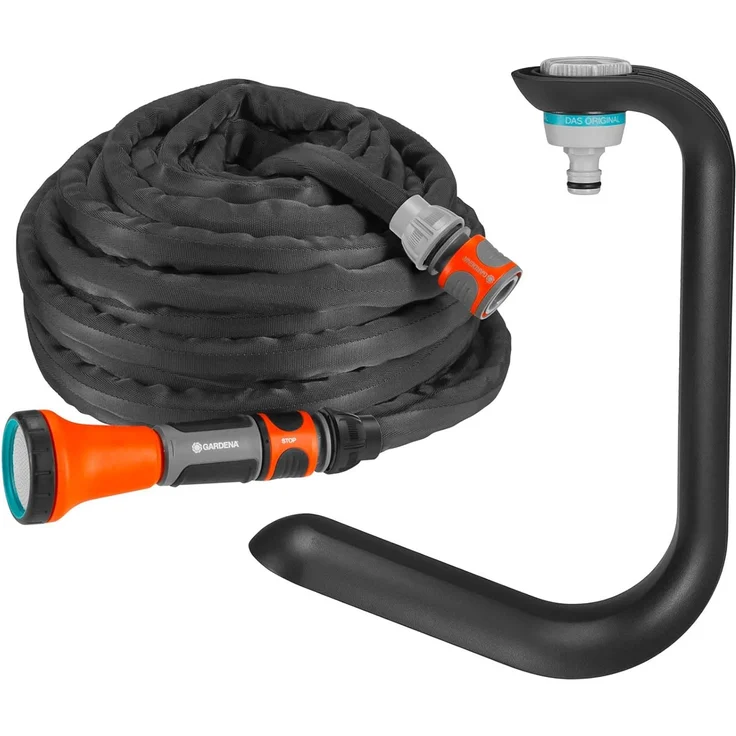 Gardena 18596-20 Textilschlauch Liano 10 m Set + Schlauchhalter TapFix – Bild 1