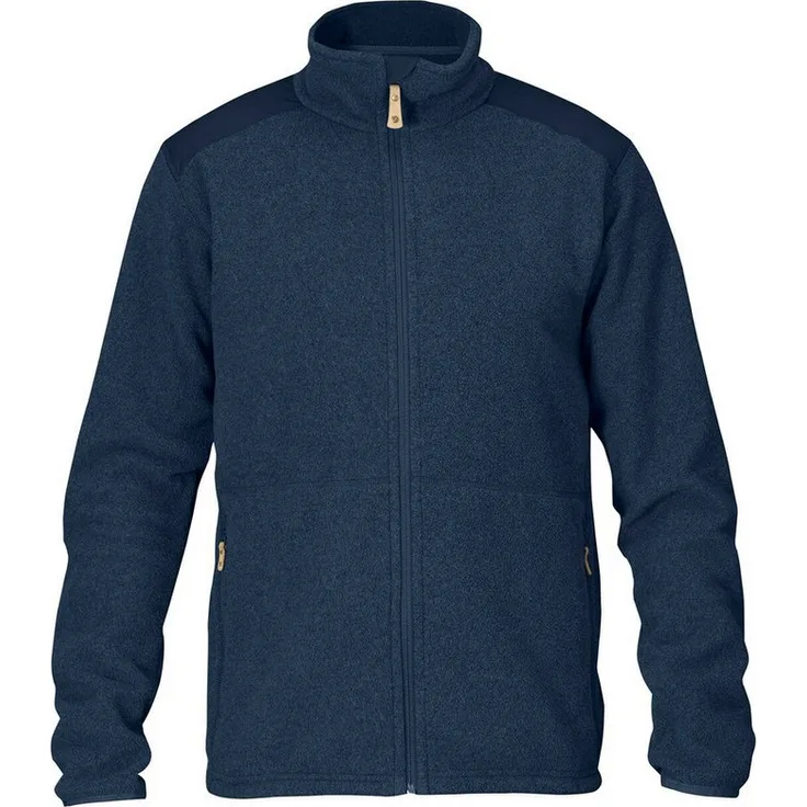 Fjällräven Fleecejacke Sten, aus Recycling-Polyester, melierte Optik, grau
