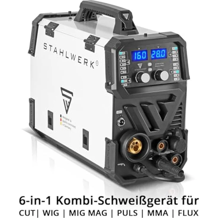 STAHLWERK Inverterschweißgerät CTM-416 Puls Pro, 6-in-1 Schutzgas, 20 - 160 A, synergischem Drahtvorschub – Bild 2