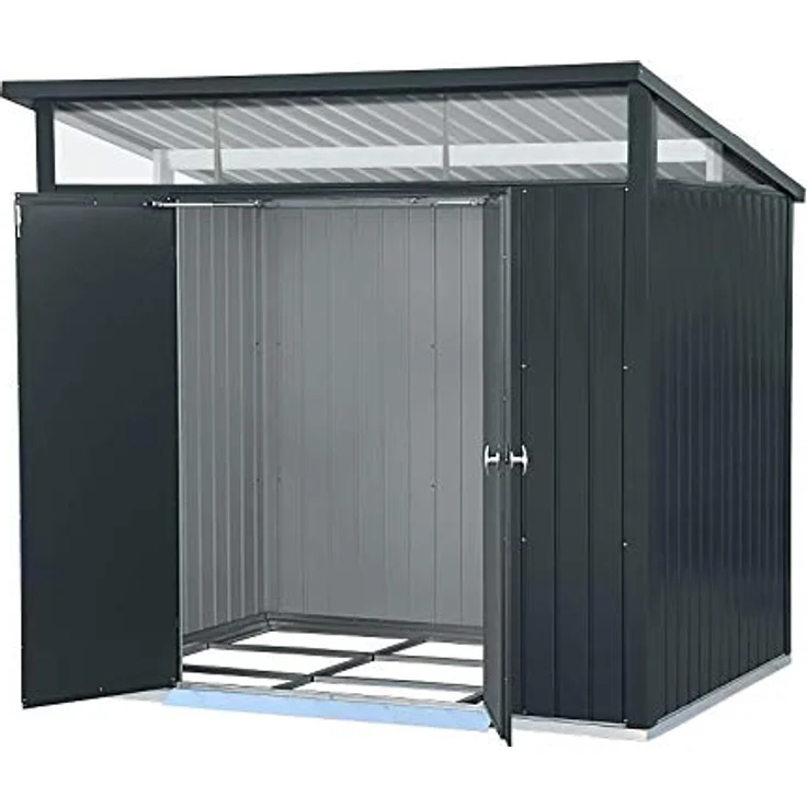 Duramax Metallgerätehaus Palladium 8x6, Gartenhaus mit doppelter Flügeltür, anthrazit – Bild 2