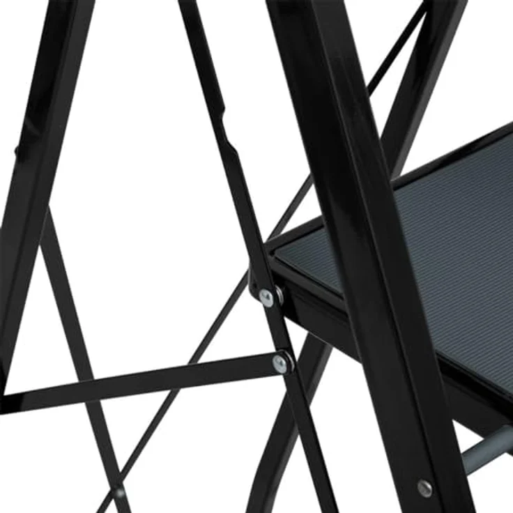 5five Klappbare Stahltrittleiter 4 Stufen, Schwarz/Blau, Sicherheitsverriegelung, rutschfeste Oberfläche, max. Belastung 150 kg – Bild 5
