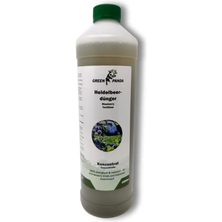 GreenPanda Heidelbeer Dünger, 1000 ml Konzentrat für verbesserte Ernte & intensiveren Geschmack, vegan, Made in Germany