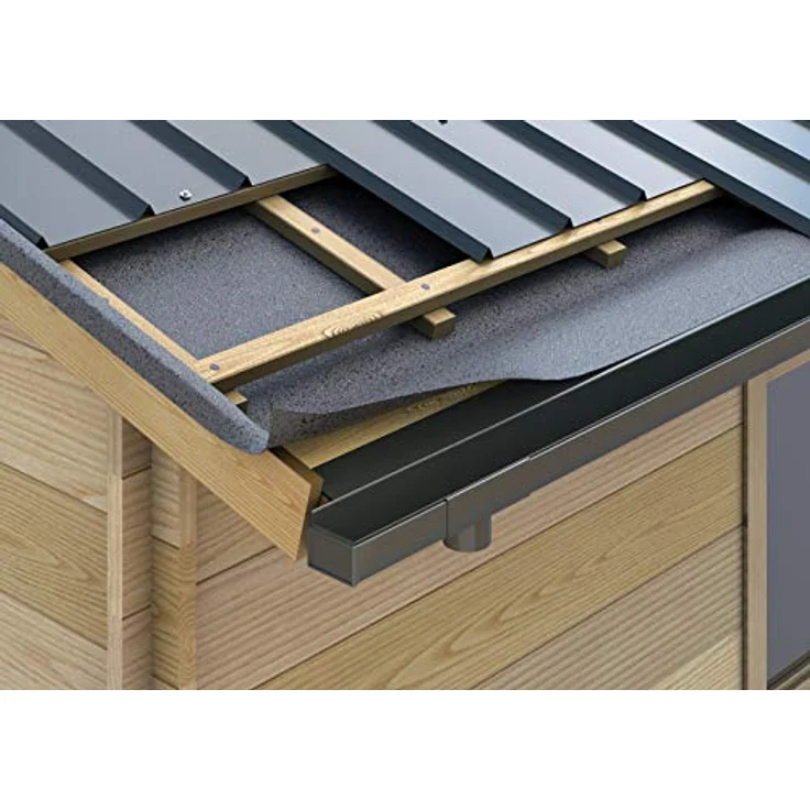 Sarei Piccolo Kastendachrinne, 70 mm Nennweite, 200 cm Länge, Metall, anthrazit, mit integriertem Rinneneinhang – Bild 2