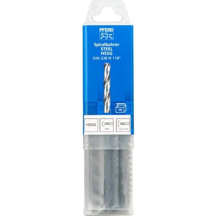 PFERD TOOLS Spiralbohrer STEEL, 10 Stück | Ø 10,0 mm, HSS-G N, DIN 338, 118°, hohe Rundlaufgenauigkeit, universell einsetzbar – Bild 2