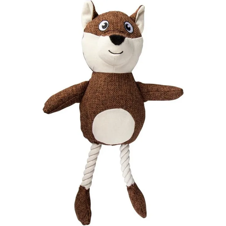 MICA Plüschtier Fuchs, Outdoor-Hundespielzeug aus Textil, braun/weiß, ca. 36,5 x 23 cm, ideal zum Ziehen und Zerren