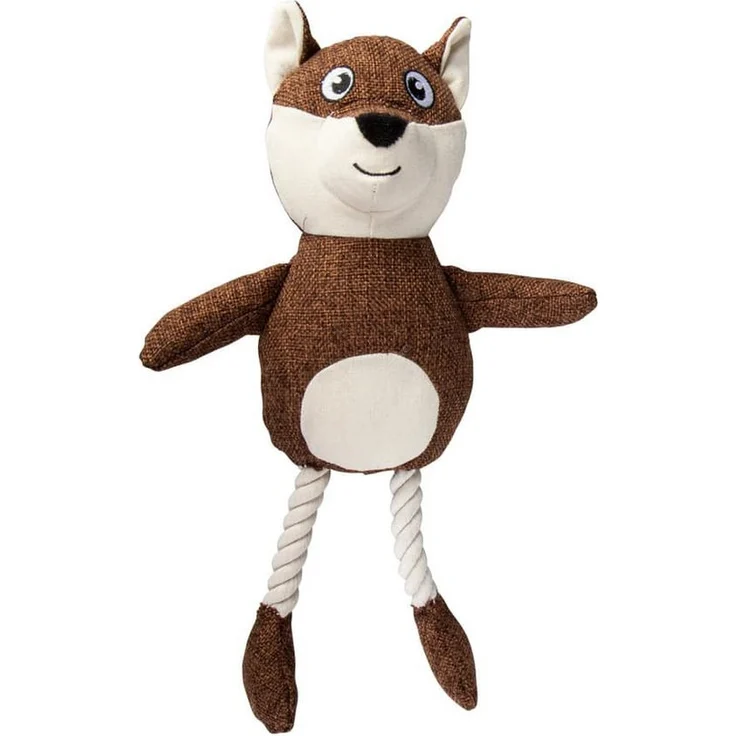 MICA Plüschtier Fuchs, Outdoor-Hundespielzeug aus Textil, braun/weiß, ca. 36,5 x 23 cm, ideal zum Ziehen und Zerren